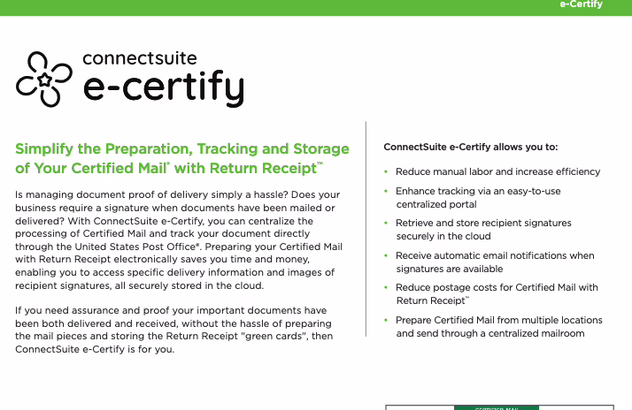 quadient ConnectSuit e-Certify software guide.